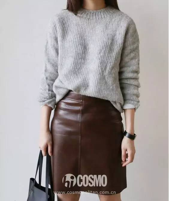 简单大方洋气皮裙,皮裙显瘦穿搭教学