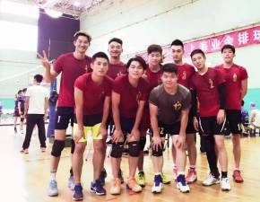 2020年上海市排球联盟比赛,业余排球比赛现场