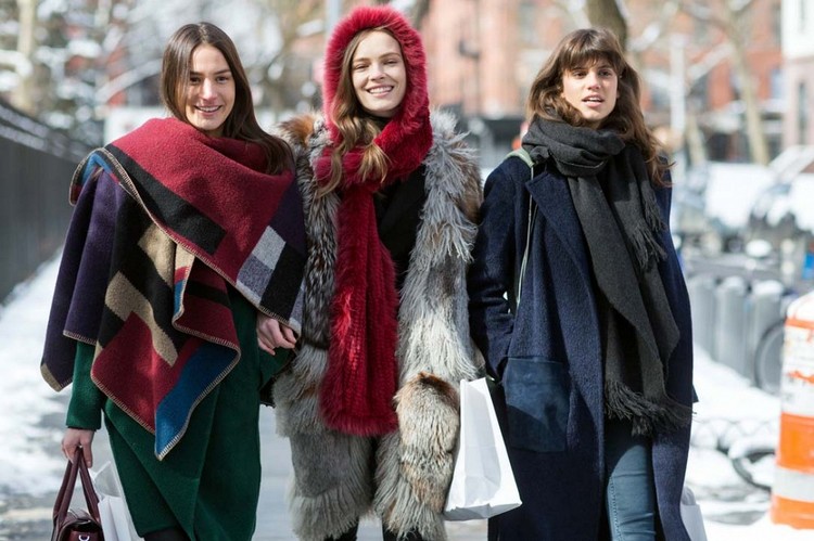 秋天如何搭配大披肩,秋季时尚大气披肩