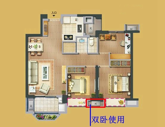 阳光城檀悦83平效果图,阳光城檀悦复式设计方案