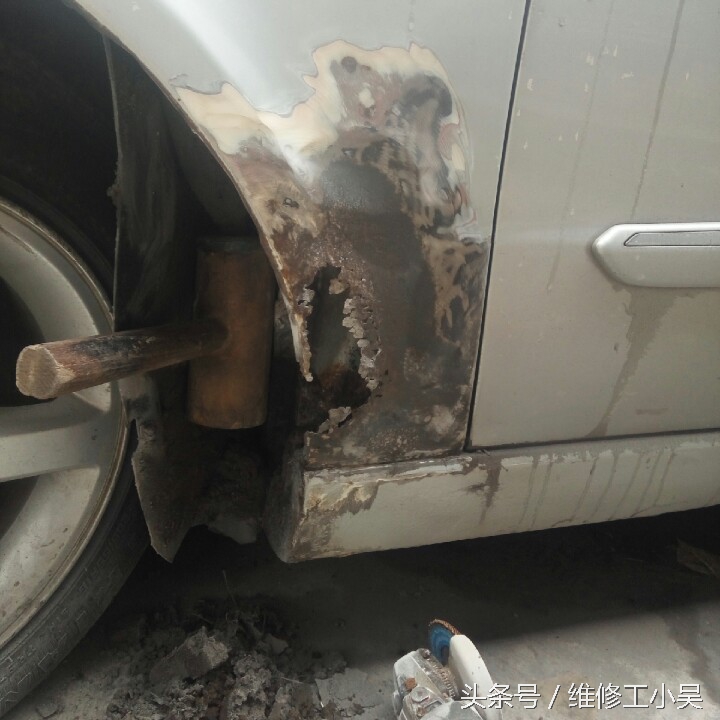 汽车钣金喷漆凹陷修复全过程,汽车钣金喷漆修补