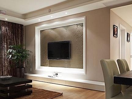 最新款硅藻泥电视背景墙效果图,简单大气硅藻泥电视背景墙效果图