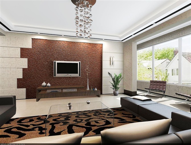 最新款硅藻泥电视背景墙效果图,简单大气硅藻泥电视背景墙效果图