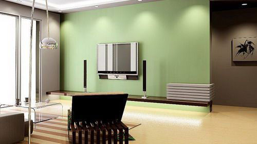 最新款硅藻泥电视背景墙效果图,简单大气硅藻泥电视背景墙效果图