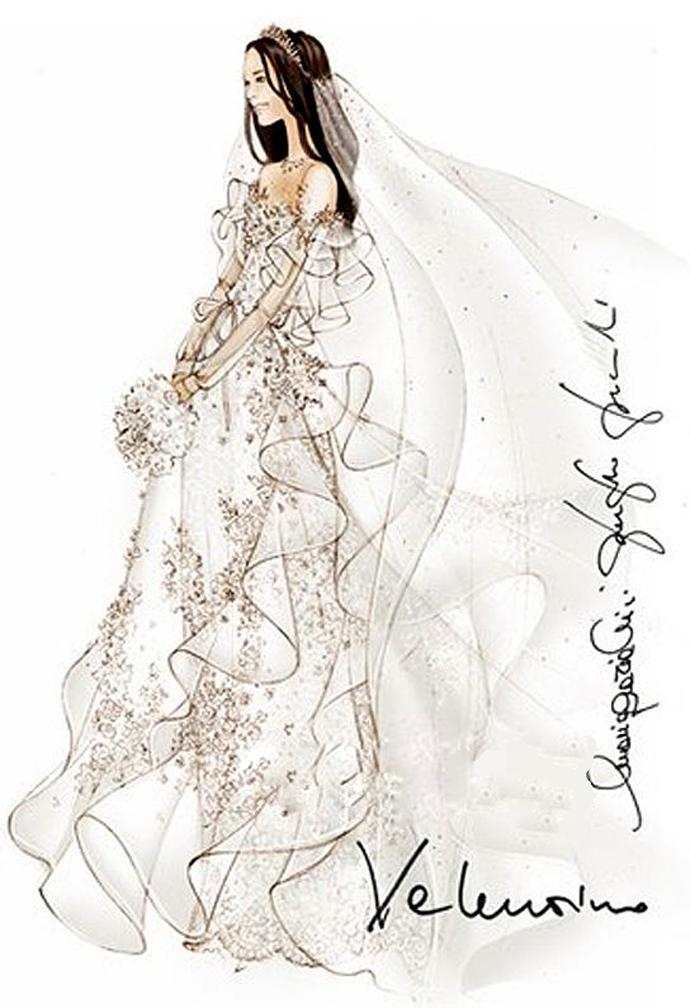 valentinogaravan官方手稿,valentino品牌红色礼服