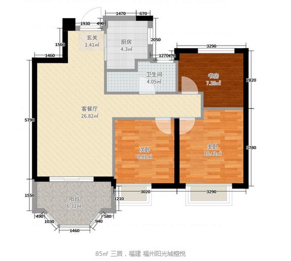 阳光城檀悦83平效果图,阳光城檀悦复式设计方案