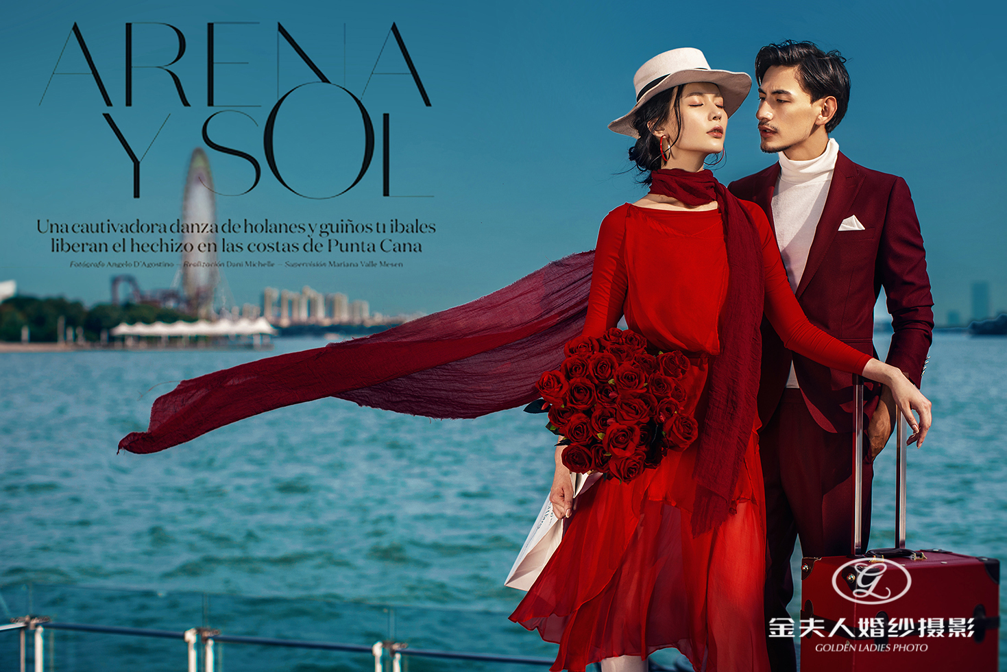 婚纱照姿势和表情大全,学习海边拍婚纱照姿势