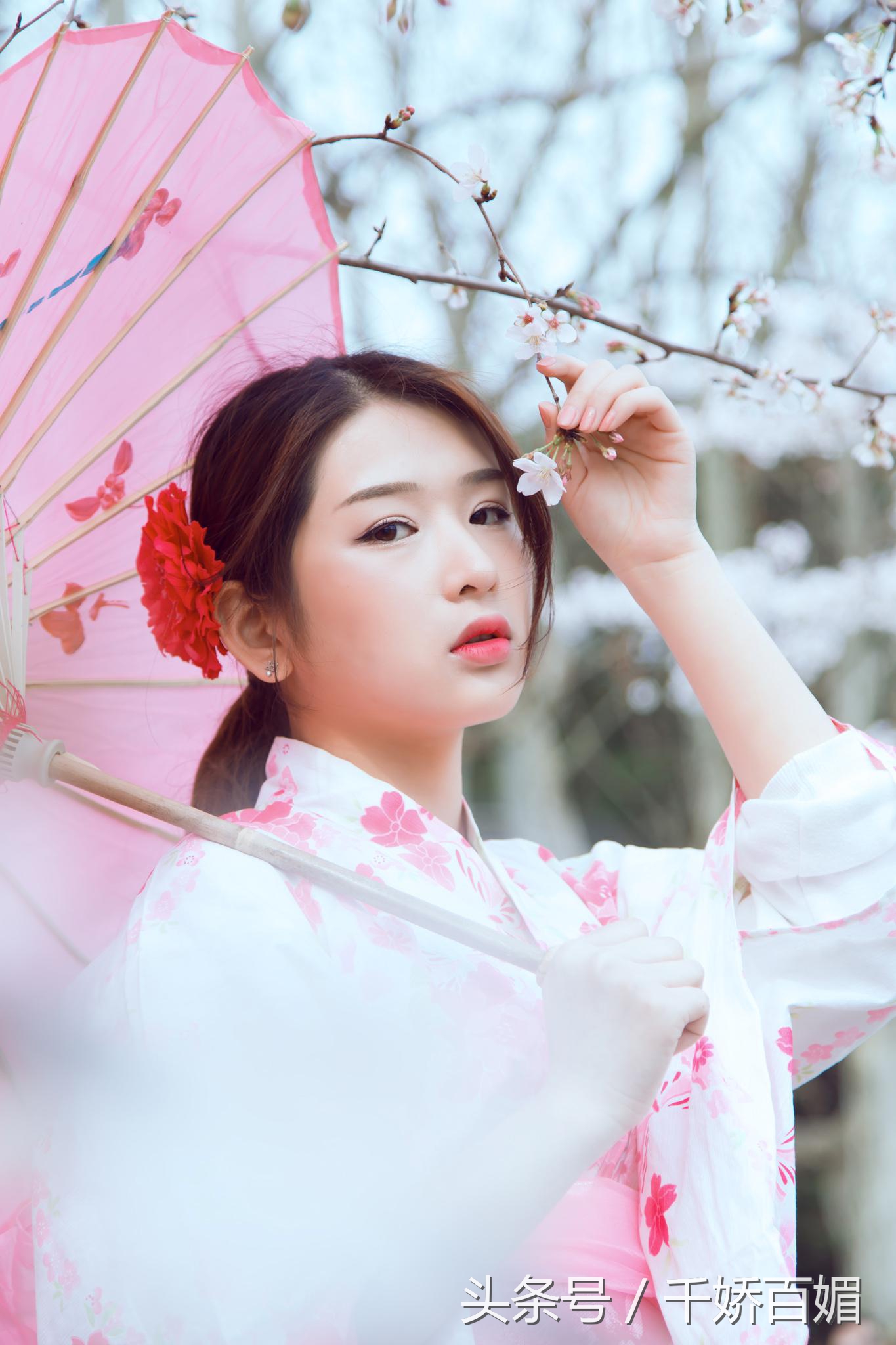 和服樱花日本,日本樱花美景和服