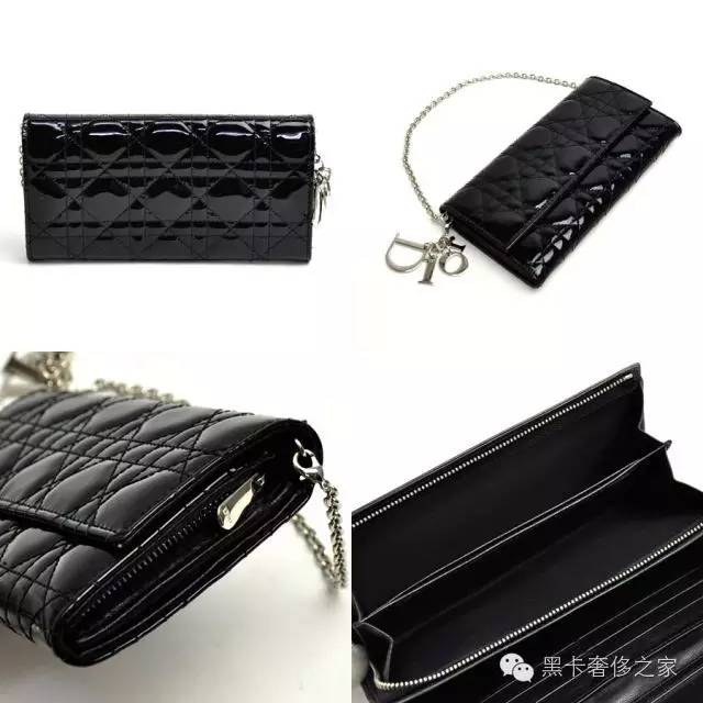 dior中古马鞍钱包,dior漆皮链条钱包