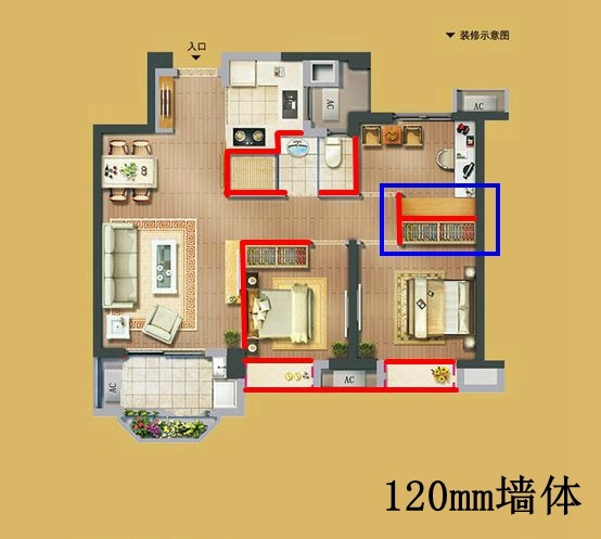 阳光城檀悦83平效果图,阳光城檀悦复式设计方案