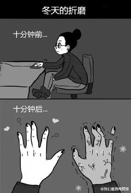 你能不能不颤抖地回答我周末有多冷？