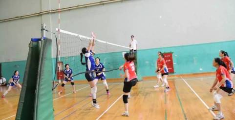 2020年上海市排球联盟比赛,业余排球比赛现场