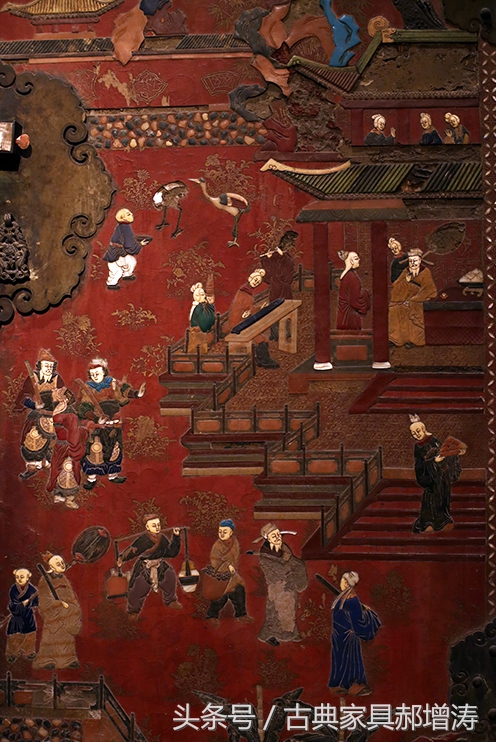 中国漆器描金柜之国博大美木艺的万历朱漆百宝嵌大柜