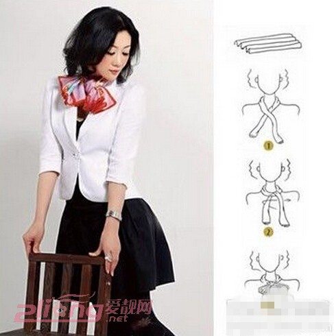 女士丝巾的16种系法和搭配图解,怎样系女士丝巾