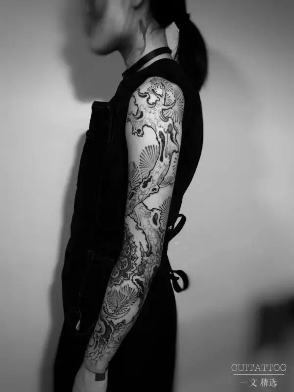 刘文龙纹身,中国古文字纹身图案手稿