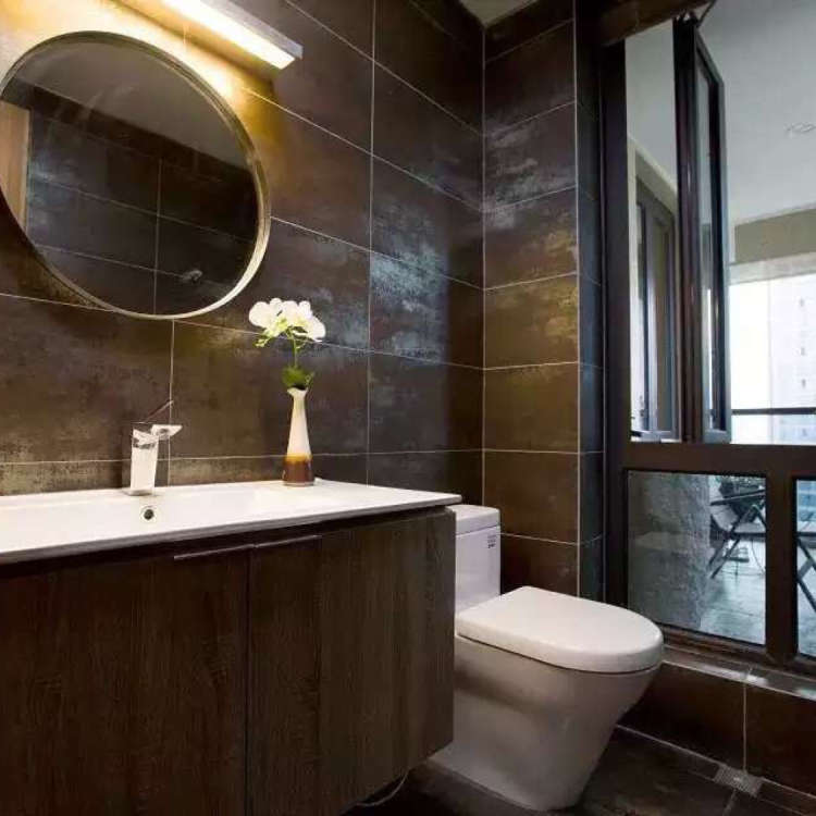 深灰色砖铺卫生间效果怎样,卫生间选了灰色砖很暗怎么补救