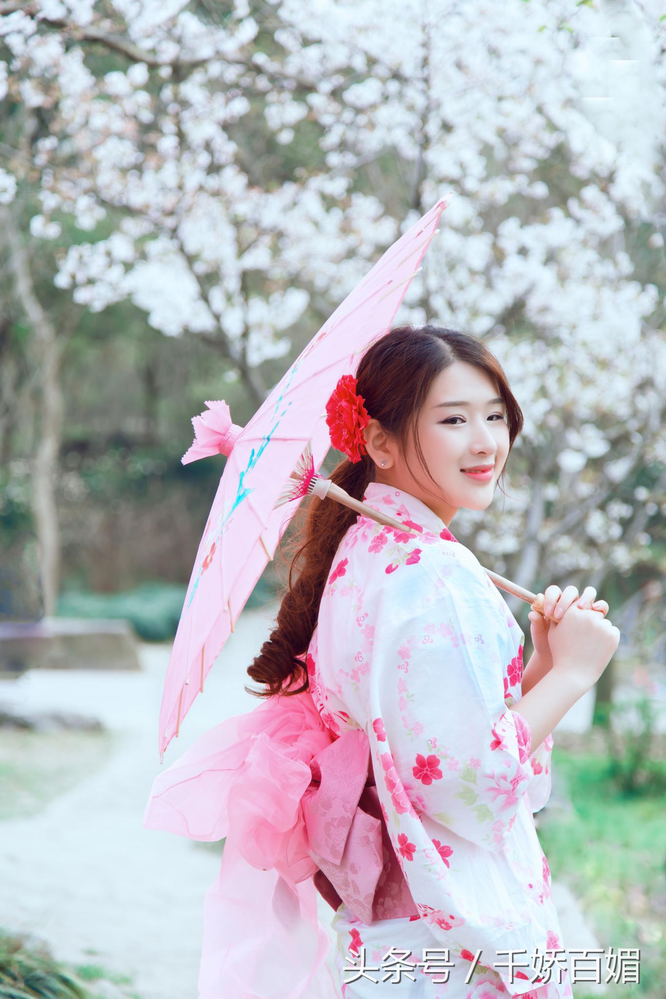 和服樱花日本,日本樱花美景和服