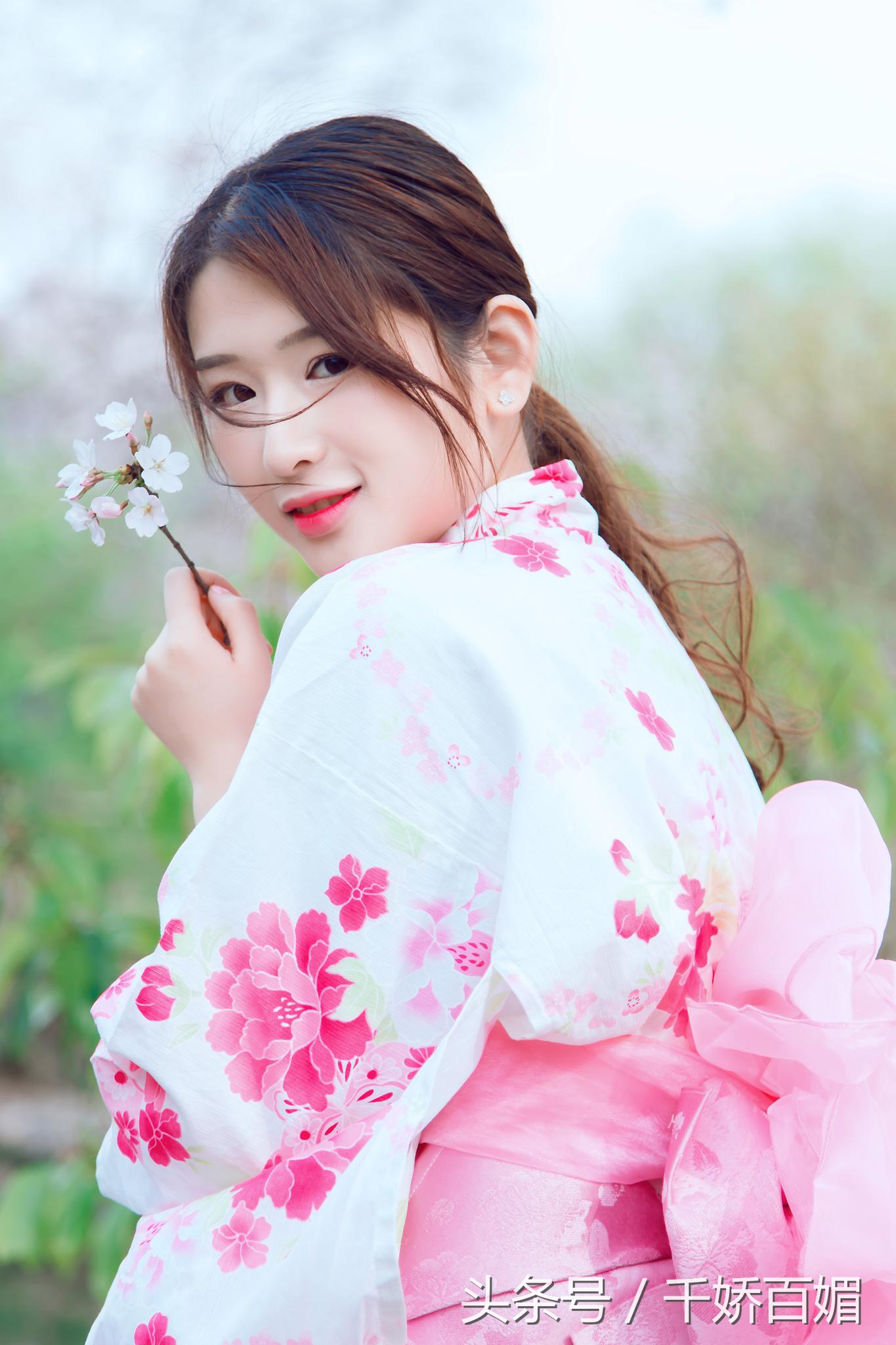 和服樱花日本,日本樱花美景和服