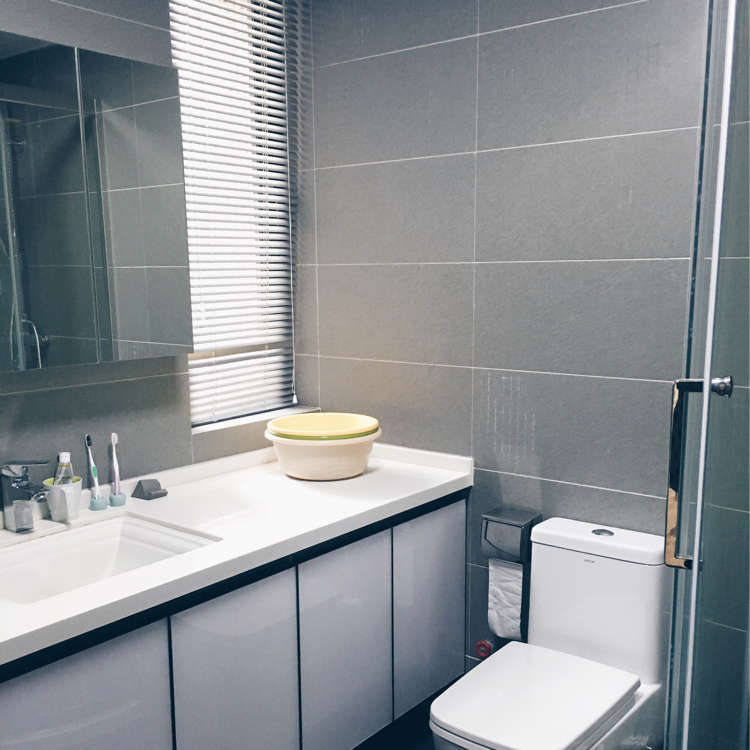 深灰色砖铺卫生间效果怎样,卫生间选了灰色砖很暗怎么补救