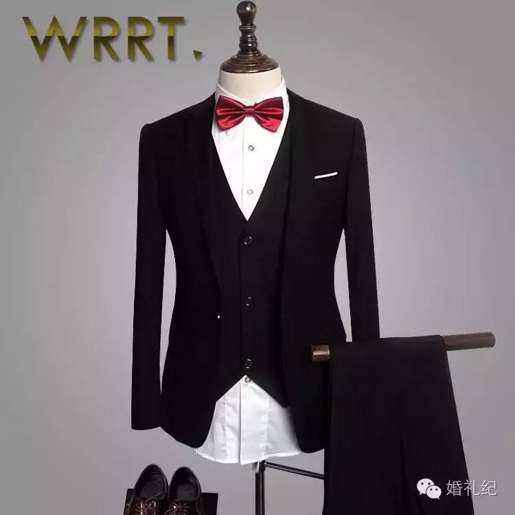 酒红色婚礼西服,婚礼酒红色西服