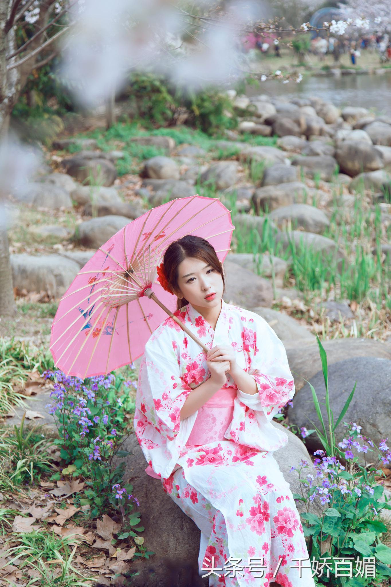 和服樱花日本,日本樱花美景和服