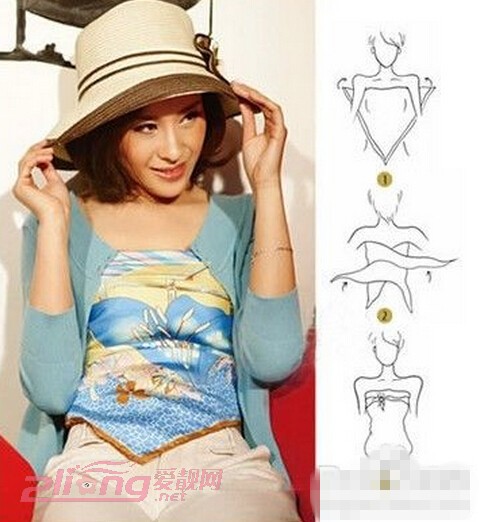 女士丝巾的16种系法和搭配图解,怎样系女士丝巾