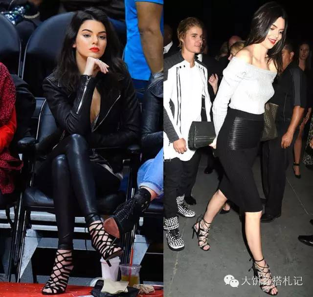 肯豆穿一字鞋 (肯豆穿玫粉色鞋)