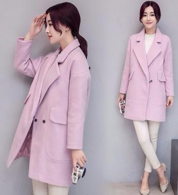 蓝色毛呢大衣女秋冬新款,2016女装大衣新款图片