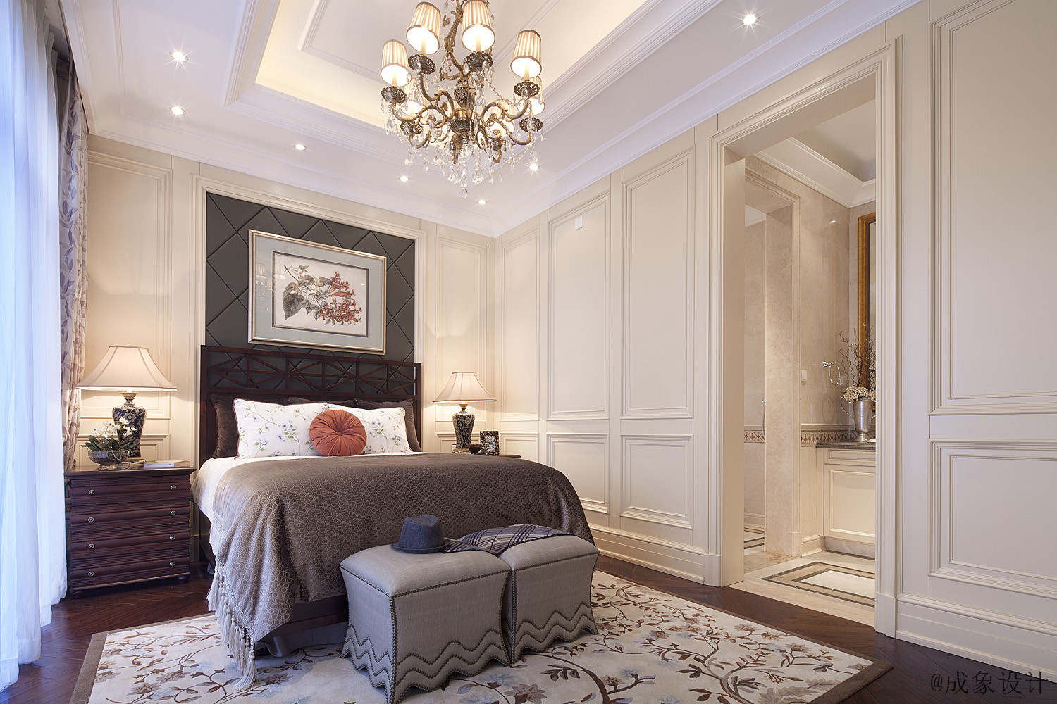 法式庄园独栋别墅装修设计效果图,高大上的欧式风格别墅设计