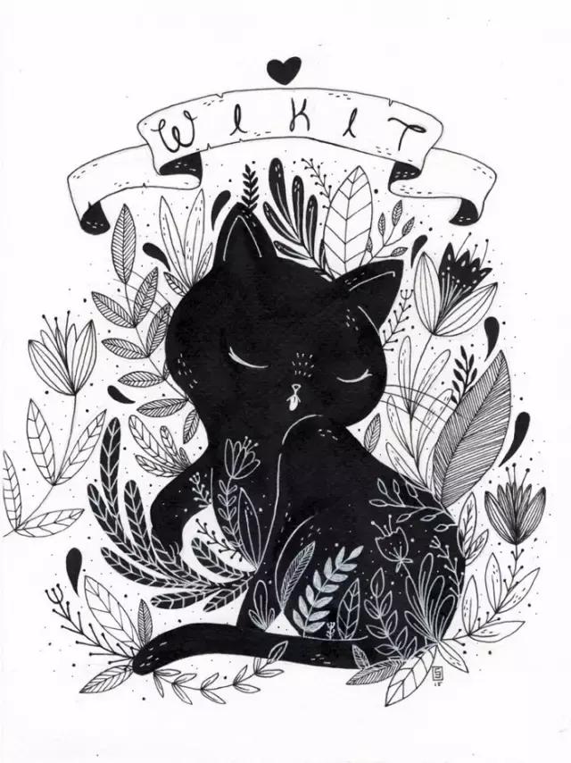 插画魔卡少女樱,插画少女和猫图片