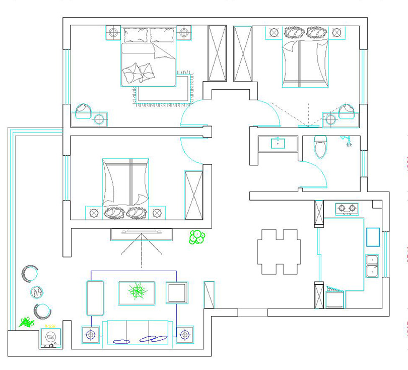 新乡蓝堡湾98平小三室户型图,新乡蓝堡湾112.38平方装修