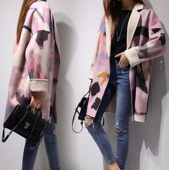 蓝色毛呢大衣女秋冬新款,2016女装大衣新款图片