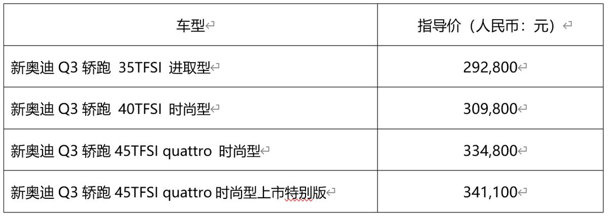 新奥迪Q3家族正式上市,新奥迪q3最新优惠