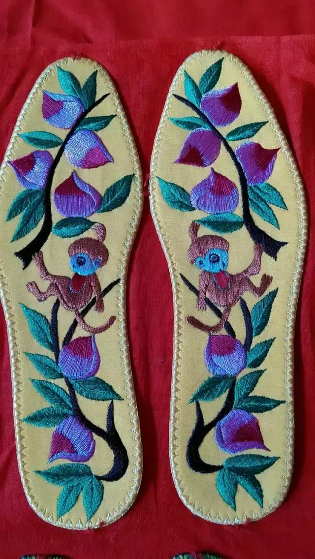 刺绣鞋垫花样各种图案教程,几何鞋垫图案鞋垫绣法