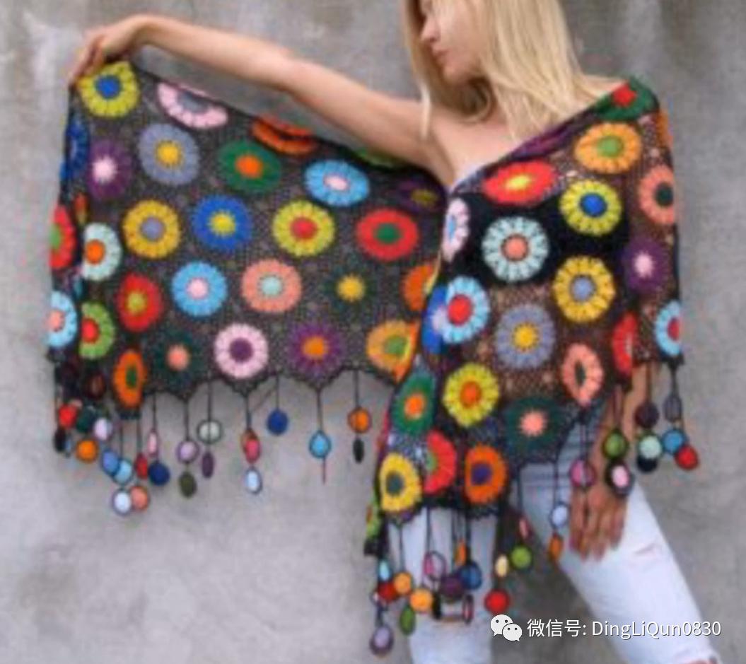 披肩围巾两用针织方法,针织时髦的新型披肩