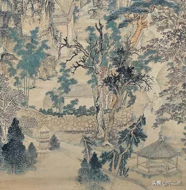 中国山水画巅峰之作溪山行旅图,明代画家张宏摹溪山行旅图