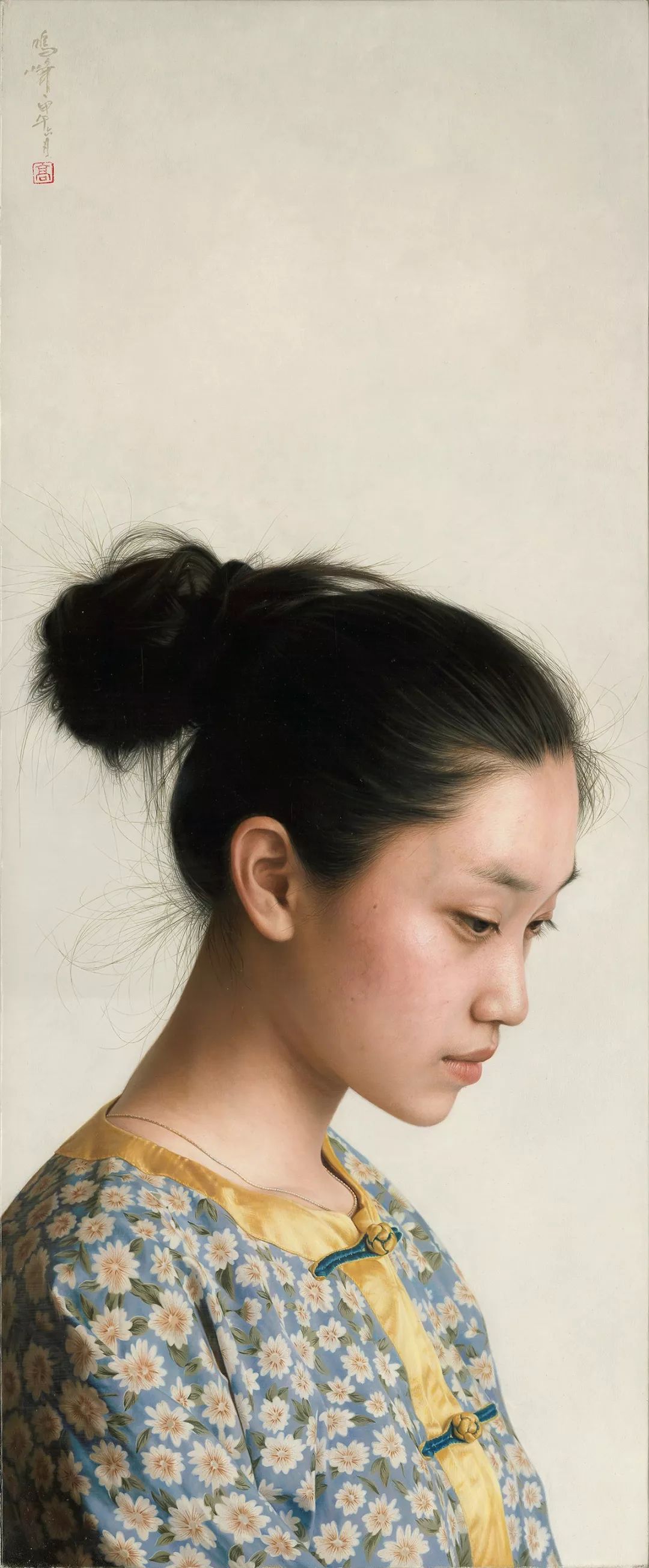 冷军的画作被误以为照片,冷军给女学生画肖像画