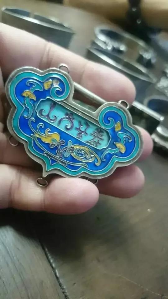 古法方形金锁,清代老银制长命锁