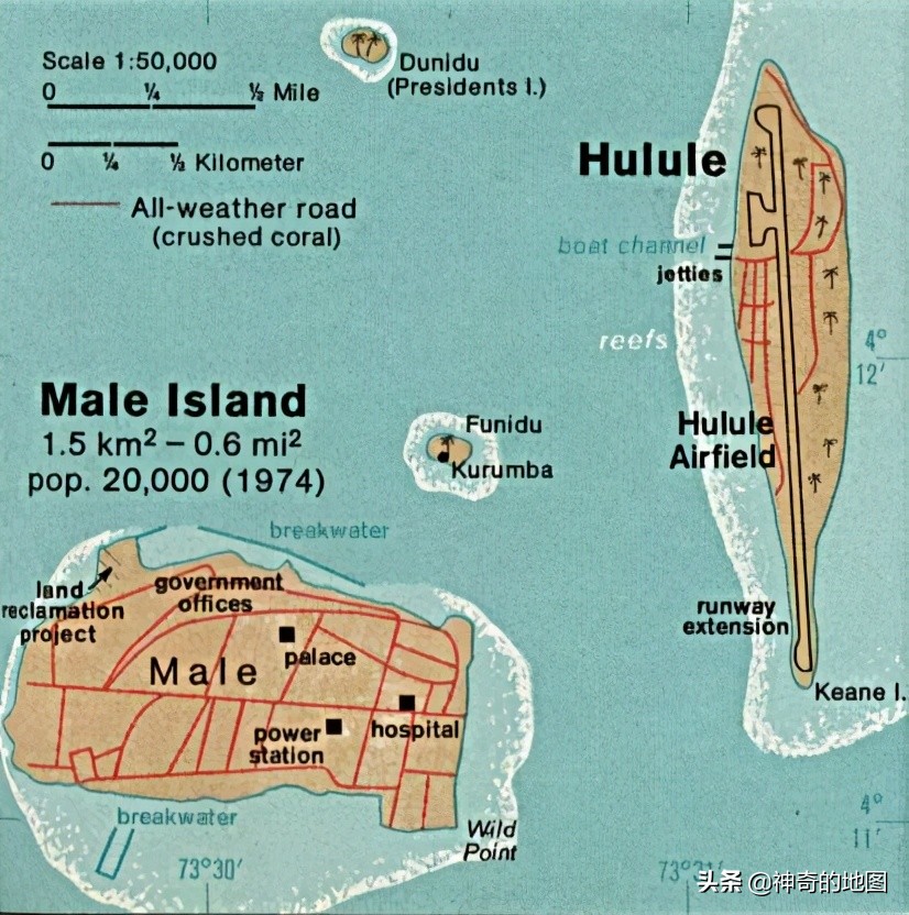 马尔代夫岛屿排名和地理位置,地图中的马尔代夫