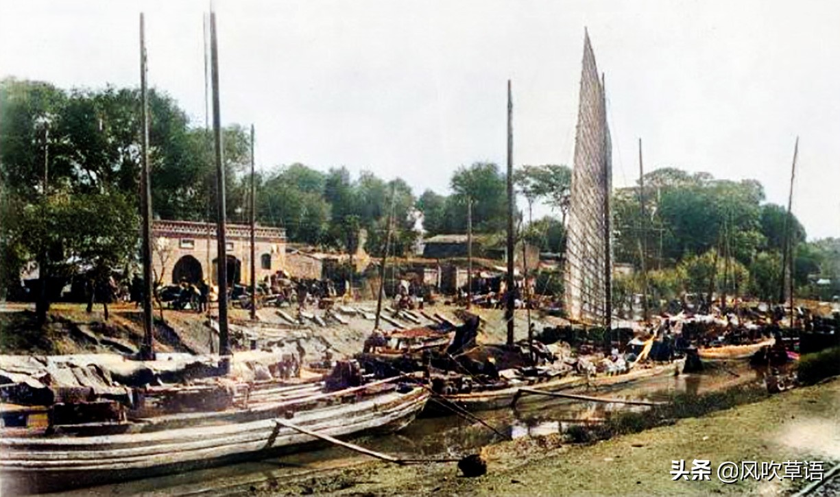 保定历史上真实的府河,保定府河彩色老照片