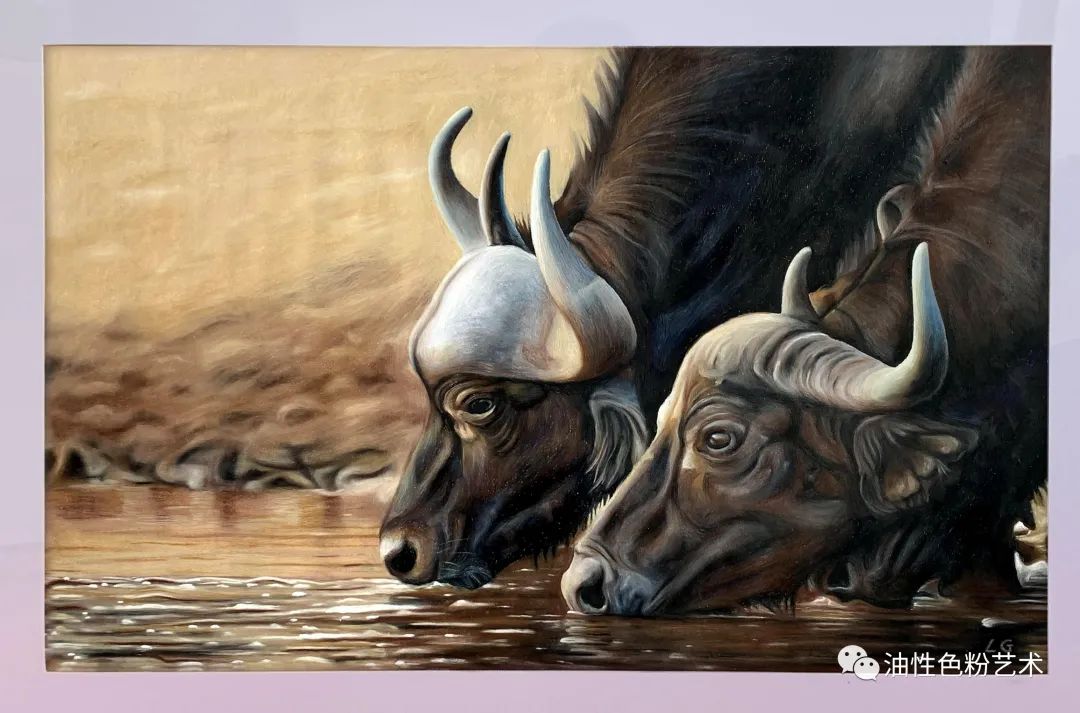 油画棒画苹果和真的一样,油画棒绘画超高级