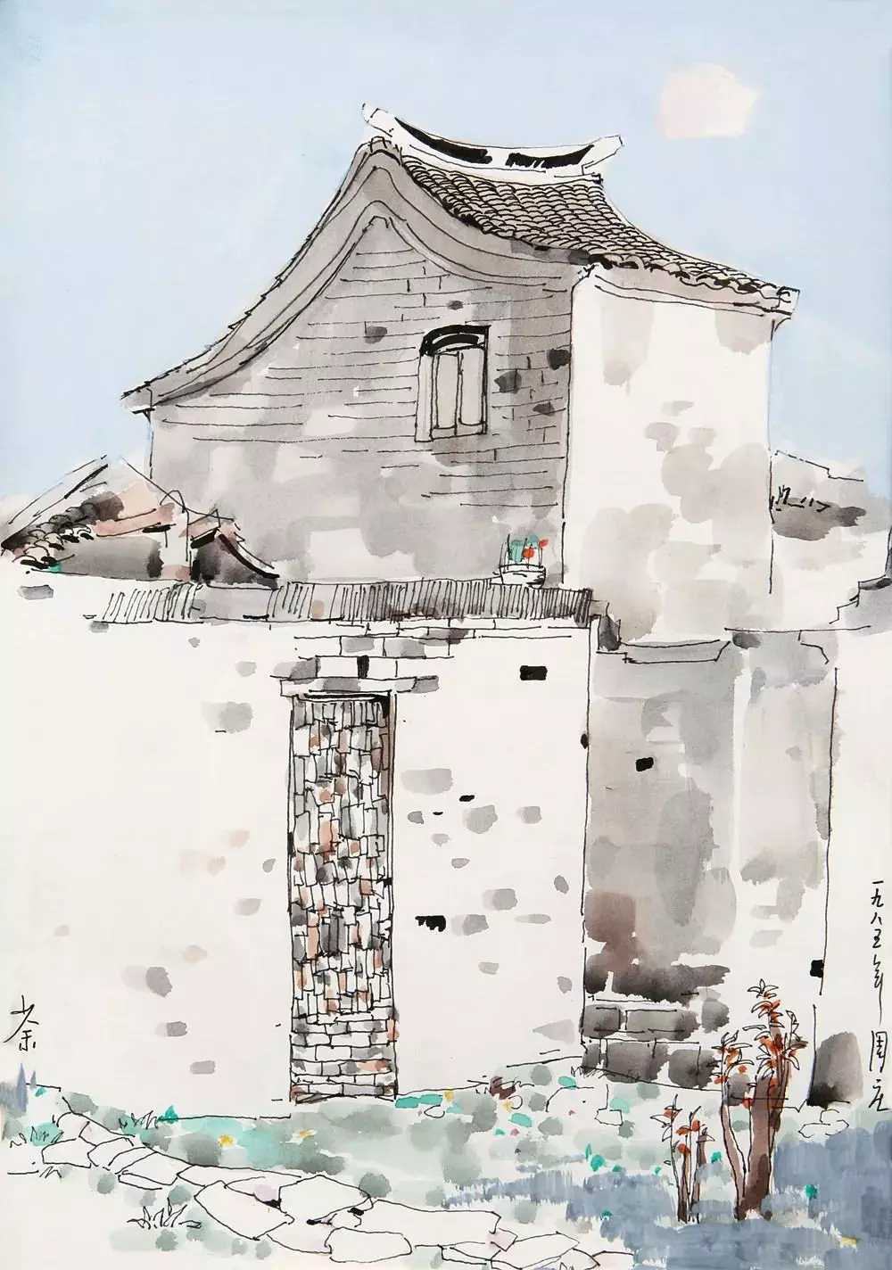 吴冠中水彩风景画,吴冠中水彩作品