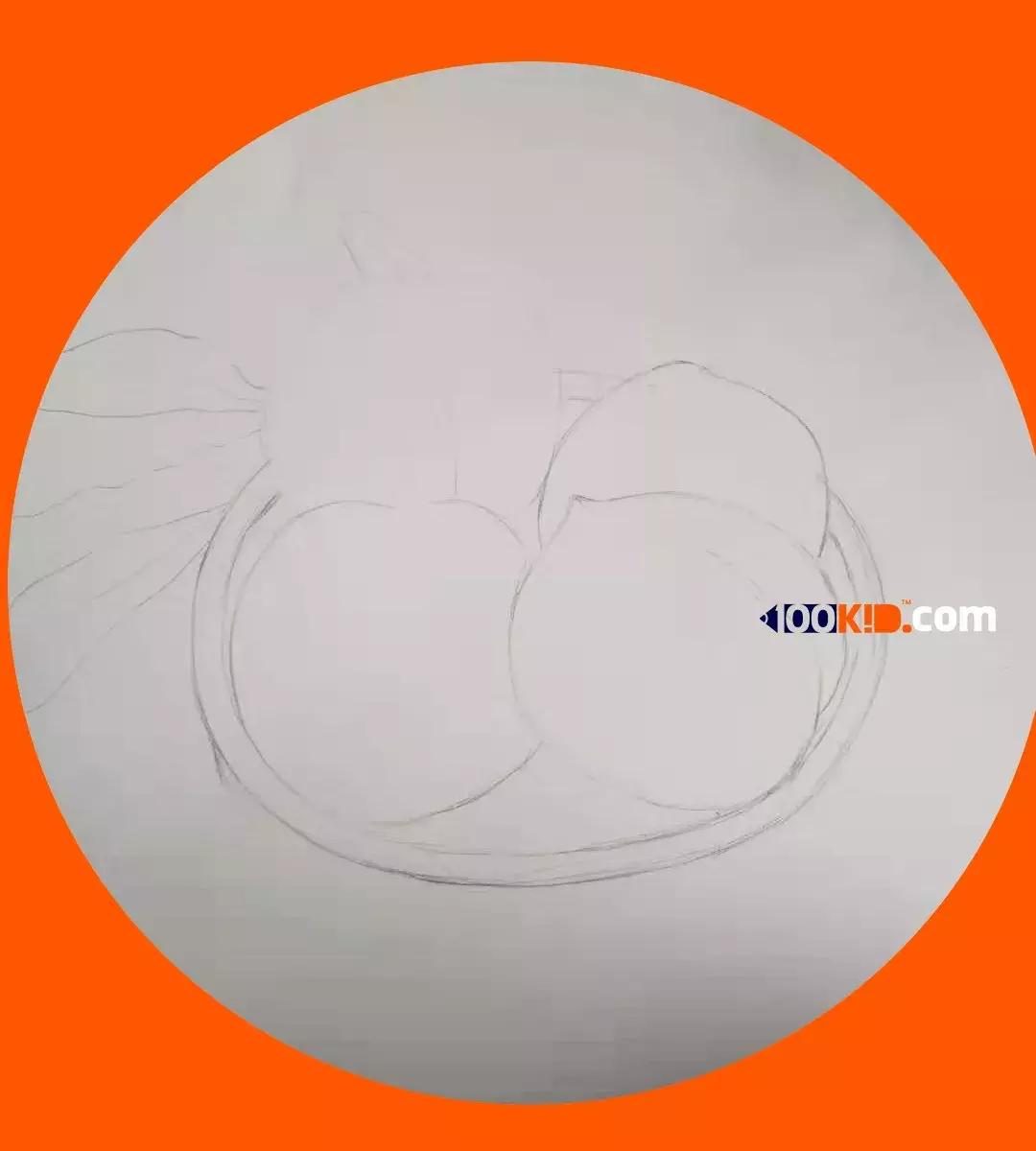 用油画棒画桃子教程,迷你桃子的油画棒教程