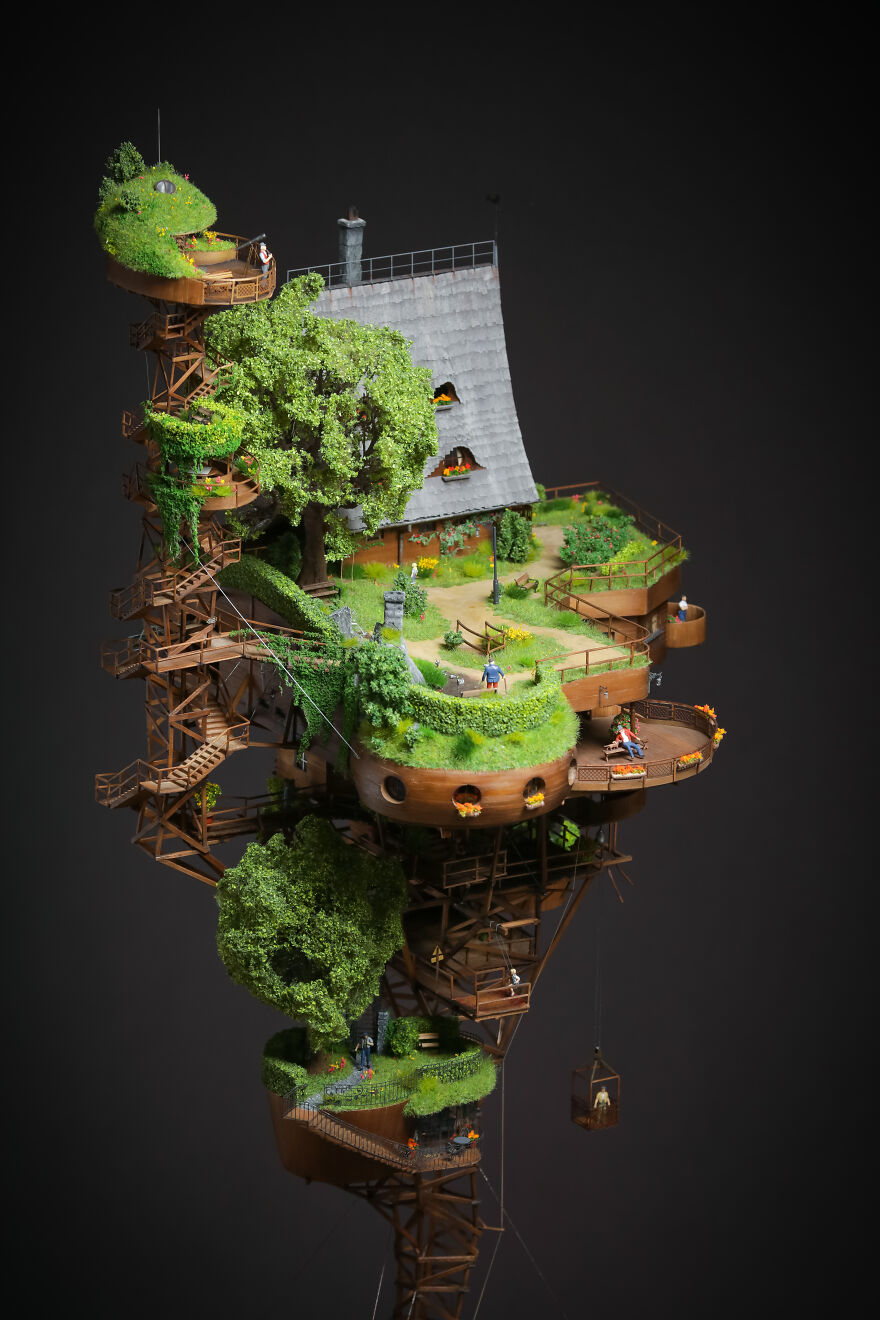 一座超迷你的“小村庄”，艺术家用两年时间创造出心中的乌托邦