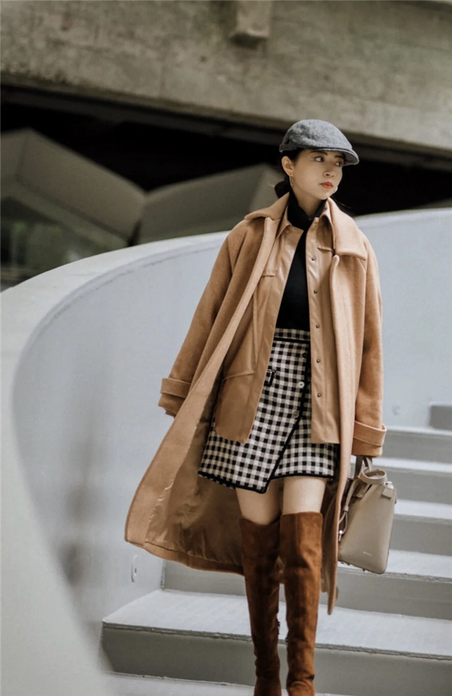 三木驼色大衣怎么穿,三木妈妈驼色羊绒大衣搭配