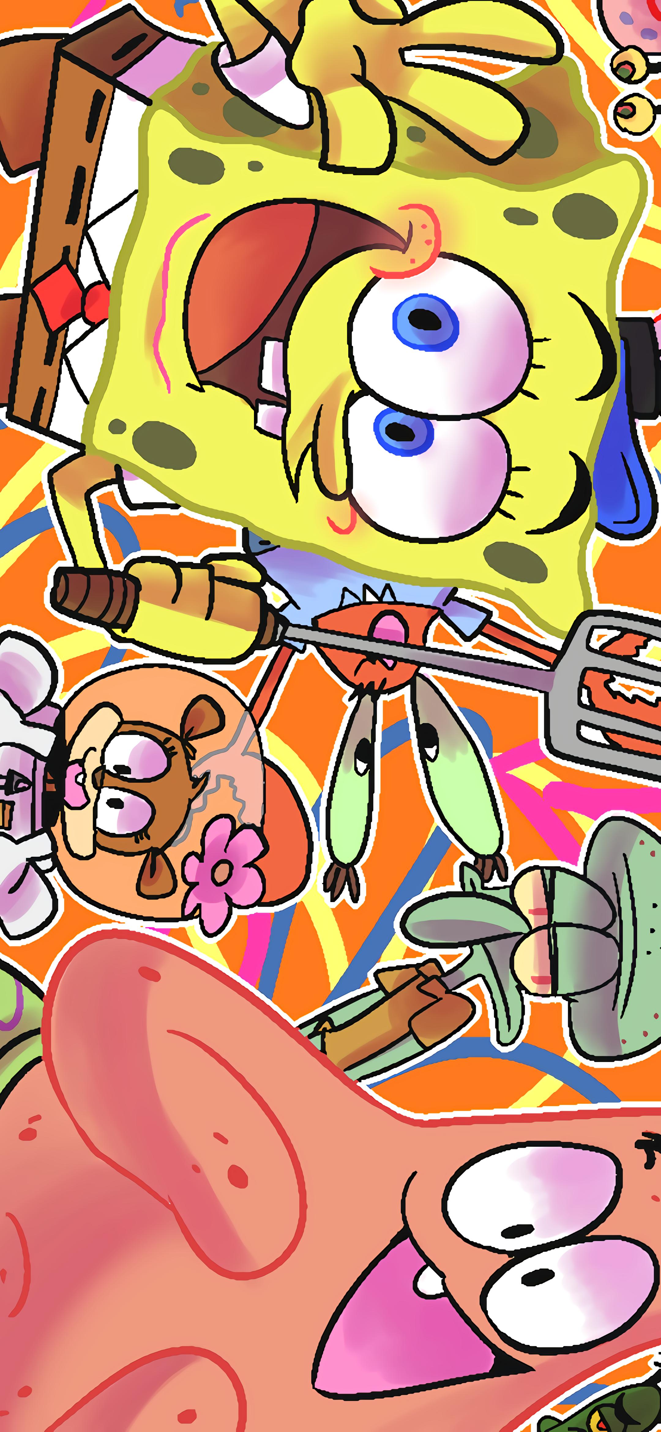 海绵宝宝ipad壁纸,海绵宝宝蜡笔小新壁纸