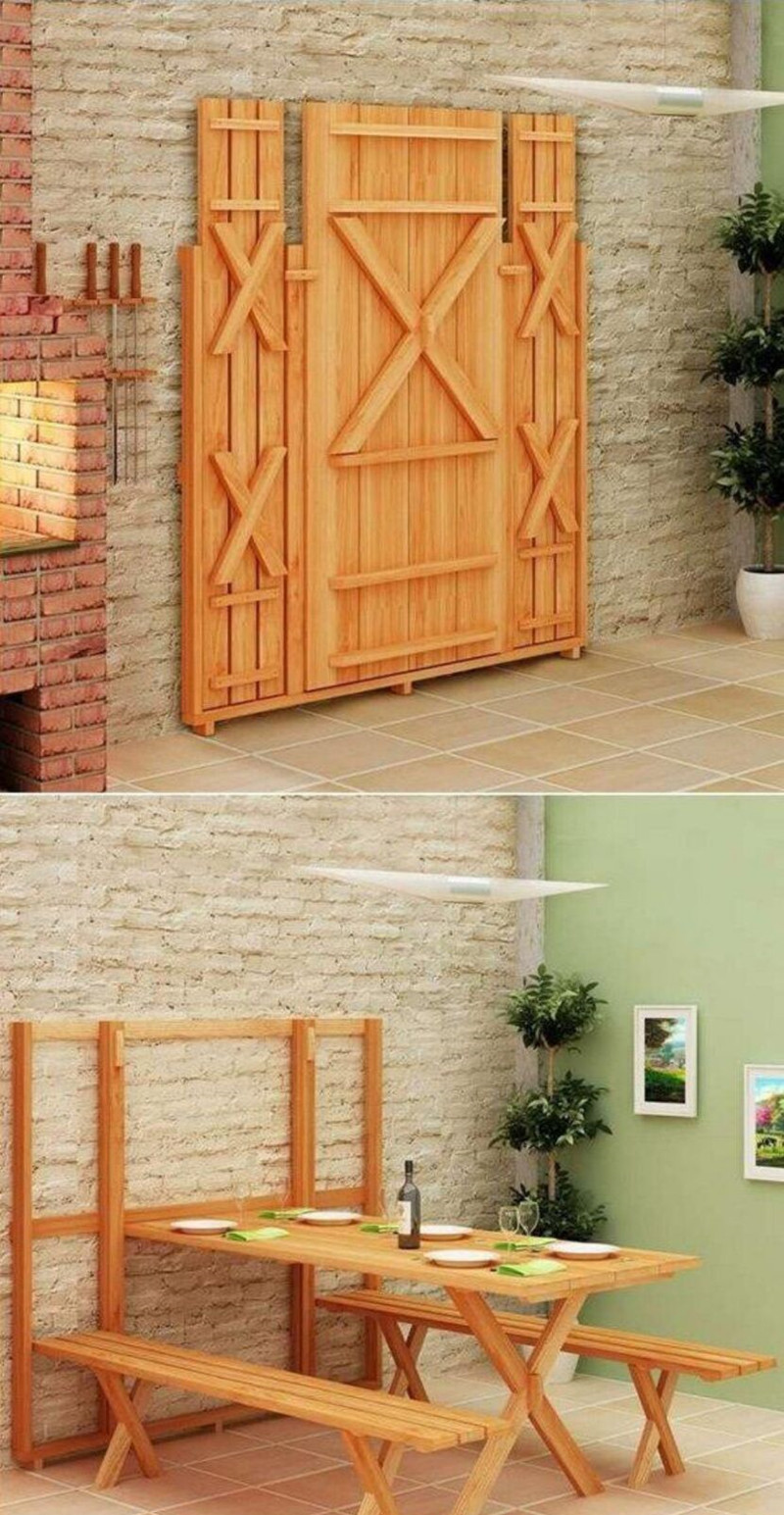 小户型用折叠家具是将就？这些创意折叠家具却让小户型高级感十足