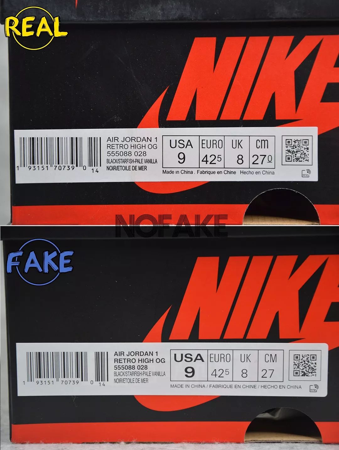 airjordan1猪油扣碎真假对比,airjordan1黑橙扣碎鉴定