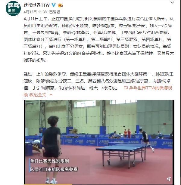 2024年国乒奥运热身赛,2024年1-5月份国乒比赛安排