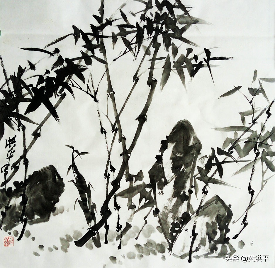 墨竹写意国画大全,写意墨竹的画法图片